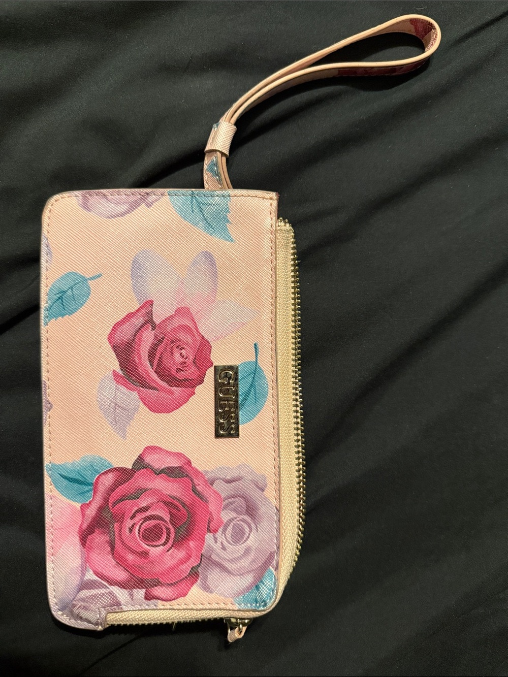 G by Guess Pink Floral Wristlet Clutch